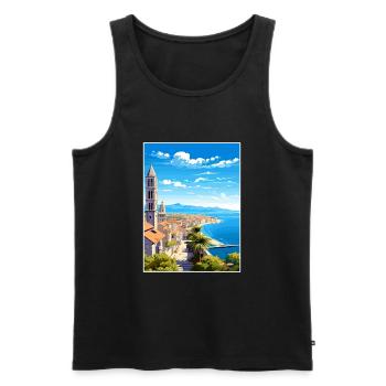 Split Kroatien Vintage Reiseposter WPA Souvenir - Männer Premium Bio Tank Top - Schwarz - Vorne - Michal (187cm)