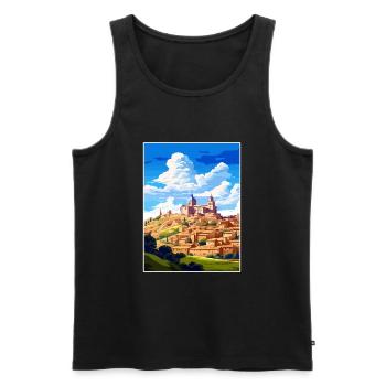 Toledo Spain Vintage Travel Poster WPA Souvenir - Men's Premium Organic Tank Top - black - Front - Michal (187cm)