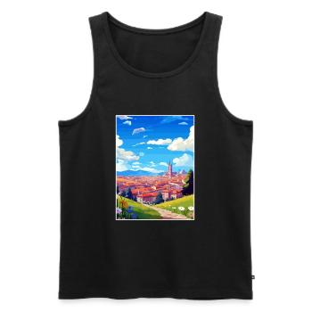 Pamplona Spanien Vintage Reiseposter WPA Souvenir - Männer Premium Bio Tank Top - Schwarz - Vorne - Michal (187cm)