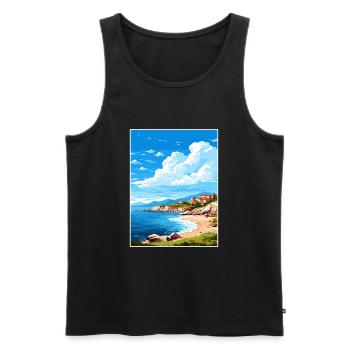 Zakynthos Grèce Décoration Grec Voyage Affiche - Débardeur bio Premium Homme - noir - Devant - Michal (187cm)
