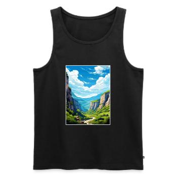 Vikos Schlucht Griechenland Deko Vintage Reiseposter WPA - Männer Premium Bio Tank Top - Schwarz - Vorne - AI Model Male 178 light (178cm)
