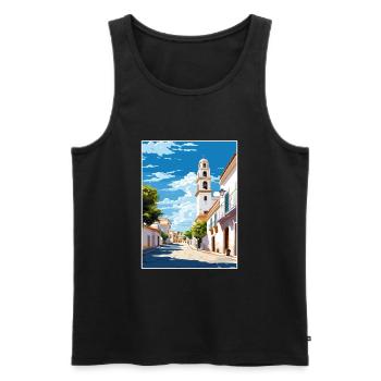 Tavira Portugal Vintage Reiseposter WPA Souvenir - Männer Premium Bio Tank Top - Schwarz - Vorne - Michal (187cm)