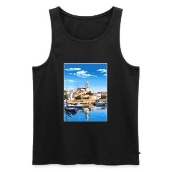 Vila Real de Santo Antonio Portugal Reiseplakat - Männer Premium Bio Tank Top - Schwarz - Vorne - Michal (187cm)