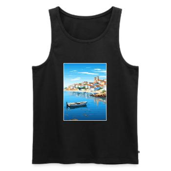 Sines Portugal Vintage Travel Poster WPA Souvenir - Men's Premium Organic Tank Top - black - Front - Michal (187cm)