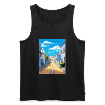 Vila Franca de Xira Portugal Vintage Reiseposter - Männer Premium Bio Tank Top - Schwarz - Vorne - Michal (187cm)