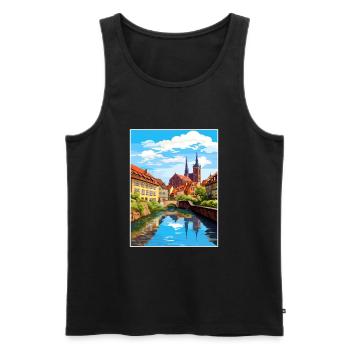 Nuremberg décoration Allemagne Vintage affiche de voyage - Débardeur bio Premium Homme - noir - Devant - Michal (187cm)