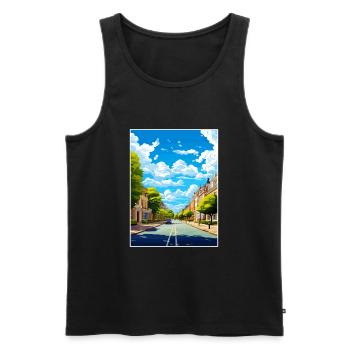 Kassel Decoration Germany Vintage Travel Poster - Men's Premium Organic Tank Top - black - Front - AI Model Male 178 light (178cm)