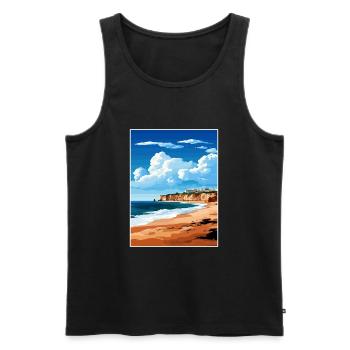 Sagres Portugal Vintage Travel Poster WPA Souvenir - Men's Premium Organic Tank Top - black - Front - Michal (187cm)