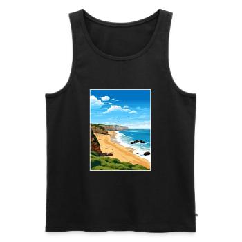 Sagres Portugal Vintage Travel Poster WPA Souvenir - Men's Premium Organic Tank Top - black - Front - Michal (187cm)