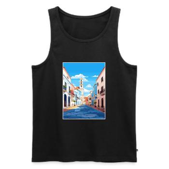 Tavira Portugal Vintage Reiseposter WPA Souvenir - Männer Premium Bio Tank Top - Schwarz - Vorne - Michal (187cm)