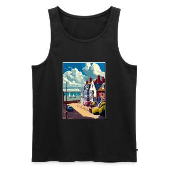 Whitstable Angleterre Kent Vintage voyage affiche WPA - Débardeur bio Premium Homme - noir - Devant - Michal (187cm)