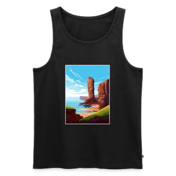 Old Man Of Hoy Scotland Vintage Travel Poster WPA - Men's Premium Organic Tank Top - black - Front - Michal (187cm)