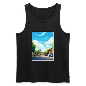 Leighton Buzzard England Vintage Travel Poster WPA - Men's Premium Organic Tank Top - black - Front - Michal (187cm)