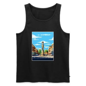 Leighton Buzzard England Vintage Travel Poster WPA - Men's Premium Organic Tank Top - black - Front - Michal (187cm)
