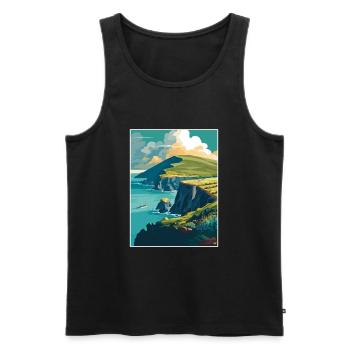Dingle Halbinsel Irland Vintage Reiseposter WPA - Männer Premium Bio Tank Top - Schwarz - Vorne - Michal (187cm)