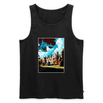 Anglesey Abbey Dekoration Vintage Reiseposter - Männer Premium Bio Tank Top - Schwarz - Vorne - Michal (187cm)