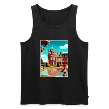 Waddesdon Manor décoration Vintage Travel Poster - Débardeur bio Premium Homme - noir - Devant - Michal (187cm)