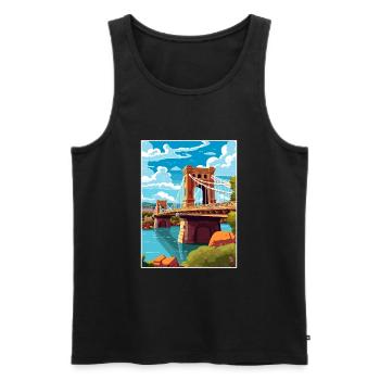 Bristol England Bridge Vintage Travel Poster WPA - Men's Premium Organic Tank Top - black - Front - Michal (187cm)