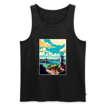 Bristol England Bridge Vintage Travel Poster WPA - Men's Premium Organic Tank Top - black - Front - Michal (187cm)