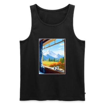 Orient Express Europa Deko Vintage Reiseposter - Männer Premium Bio Tank Top - Schwarz - Vorne - Michal (187cm)