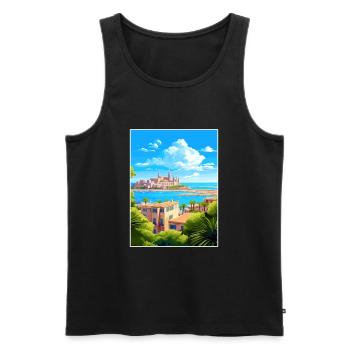 Palma De Mallorca Spain Vintage Travel Poster WPA - Men's Premium Organic Tank Top - black - Front - AI Model Male 178 light (178cm)