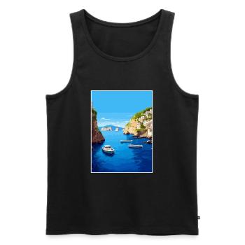 Capri Italien Dekoration Vintage Reiseposter WPA - Männer Premium Bio Tank Top - Schwarz - Vorne - Michal (187cm)