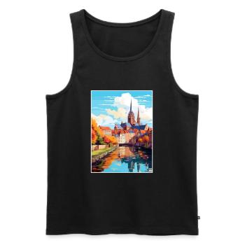 Amiens Frankreich Vintage Reiseposter WPA Souvenir - Männer Premium Bio Tank Top - Schwarz - Vorne - Michal (187cm)