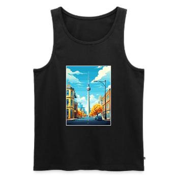 Berlin Allemagne Vintage voyage affiche WPA Souvenir - Débardeur bio Premium Homme - noir - Devant - Michal (187cm)