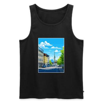 Zurich Suisse Vintage voyage affiche Souvenir - Débardeur bio Premium Homme - noir - Devant - Michal (187cm)