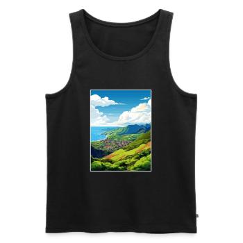 Madeira Portugal Vintage Reiseposter Souvenir - Männer Premium Bio Tank Top - Schwarz - Vorne - Michal (187cm)