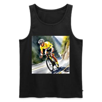 Au-delà du peloton - Débardeur bio Premium Homme - noir - Devant - AI Model Male 178 light (178cm)