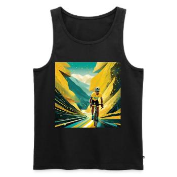 Highway to Yellow Glory - Men's Premium Organic Tank Top - black - Front - Michal (187cm)
