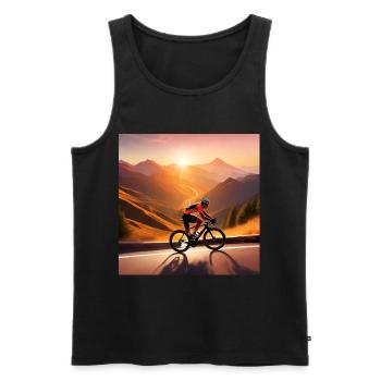 Sunlit Summit Sprint - Men's Premium Organic Tank Top - black - Front - AI Model Male 178 light (178cm)