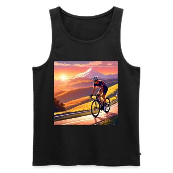 Chasing the last Light of Day - Men's Premium Organic Tank Top - black - Front - AI Model Male 178 light (178cm)