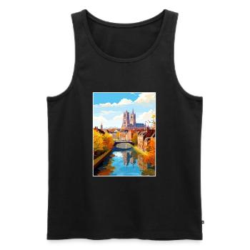 Amiens Frankreich Vintage Reiseposter WPA Souvenir - Männer Premium Bio Tank Top - Schwarz - Vorne - Michal (187cm)