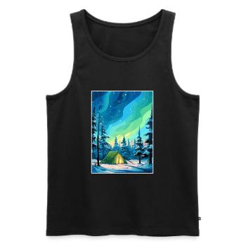 Lappland Nordlichter Insel Finnland Souvenir - Männer Premium Bio Tank Top - Schwarz - Vorne - Michal (187cm)