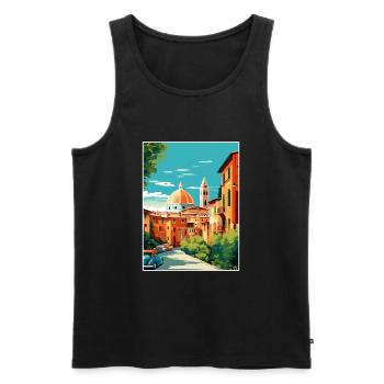 Vérone Italie Décoration Vintage Voyage Affiche WPA - Débardeur bio Premium Homme - noir - Devant - Michal (187cm)