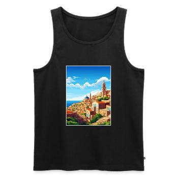 Malta Vintage Reiseposter WPA Souvenir - Männer Premium Bio Tank Top - Schwarz - Vorne - Michal (187cm)