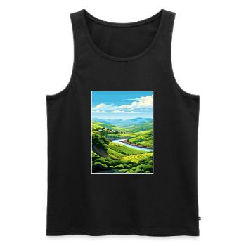 Vallée du Douro Portugal Vintage Travel Poster WPA - Débardeur bio Premium Homme - noir - Devant - Michal (187cm)