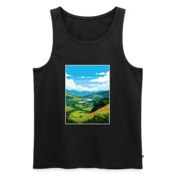 Vallée du Douro Portugal Vintage Travel Poster WPA - Débardeur bio Premium Homme - noir - Devant - Michal (187cm)