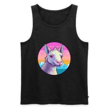 Aardvark Watercolor Cartoon Kawaii Pet Animal Colo - Men's Premium Organic Tank Top - black - Front - Michal (187cm)