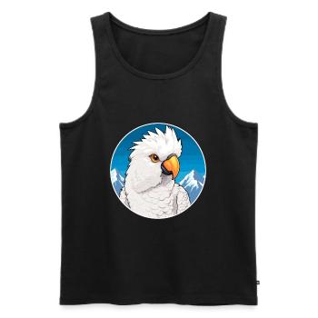 Cacatoès aquarelle dessin animé kawaii animal de compagnie animal Colo - Débardeur bio Premium Homme - noir - Devant - Michal (187cm)
