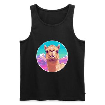 Camel Watercolor Cartoon Kawaii Pet Animal Colorfu - Men's Premium Organic Tank Top - black - Front - AI Model Male 178 light (178cm)