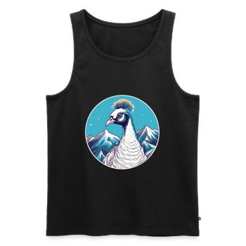 Paon Aquarelle Dessin Animé Kawaii Animal De Compagnie Animal Couleur - Débardeur bio Premium Homme - noir - Devant - Michal (187cm)