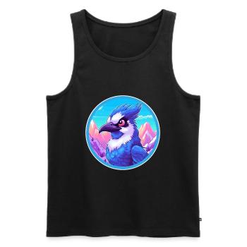 Blue Jay Watercolor Cartoon Kawaii Pet Animal Colo - Men's Premium Organic Tank Top - black - Front - AI Model Male 178 light (178cm)