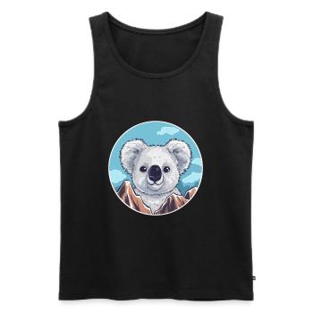 Koala Watercolor Cartoon Kawaii Pet Animal Colorfu - Men's Premium Organic Tank Top - black - Front - Michal (187cm)