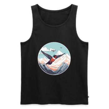 Colibri Aquarelle Dessin Animé Kawaii Animal De Compagnie C - Débardeur bio Premium Homme - noir - Devant - Michal (187cm)