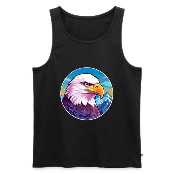 Aigle Aquarelle Dessin Animé Kawaii Animal Animal Colorfu - Débardeur bio Premium Homme - noir - Devant - Michal (187cm)