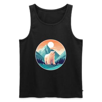Ours Aquarelle Dessin Animé Kawaii Animal De Compagnie Coloré - Débardeur bio Premium Homme - noir - Devant - Michal (187cm)