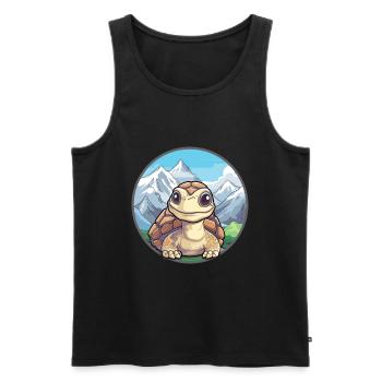 Tortue Aquarelle Dessin Animé Kawaii Animal De Compagnie Colorf - Débardeur bio Premium Homme - noir - Devant - Michal (187cm)